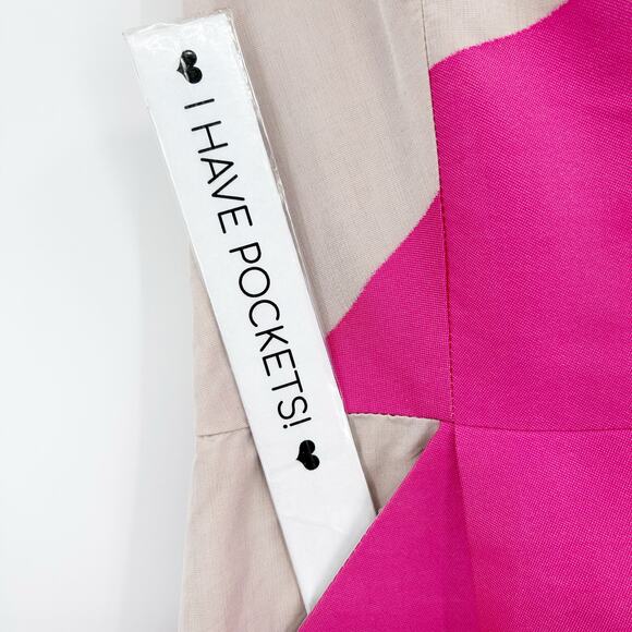 Milly Hot Pink Sand Wave Print Sleeveless Cotton Shift Dress Womens Size 6 - Picture 12 of 12